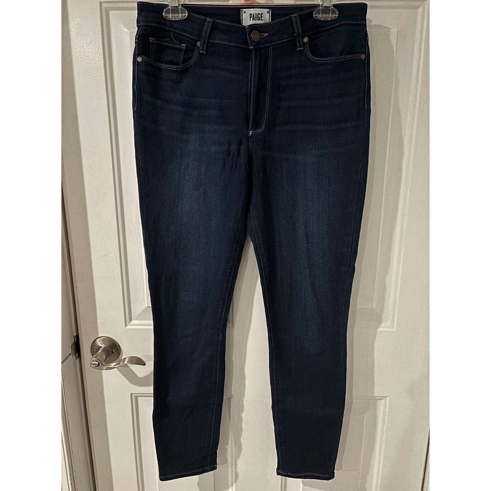 Paige High Rise‎ Hoxton Ankle Jeans Dark Wash Denim Comfort Stretch Size 30